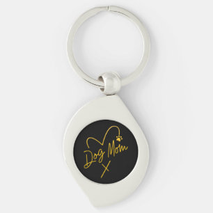 DOG MOM, GOLDEN HEART KEYCHAIN