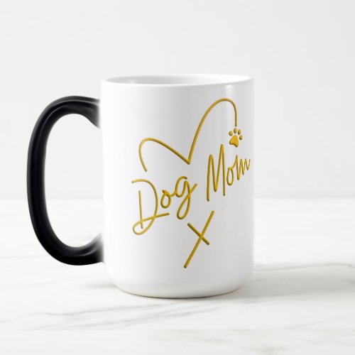 DOG MOM GOLDEN HEART MAGIC MUG