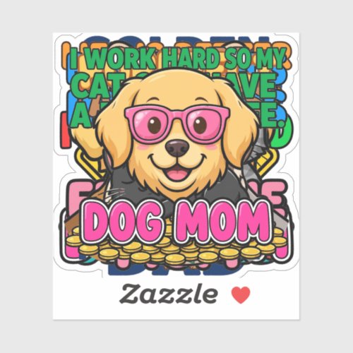 Dog Mom Golden Retriever Sticker