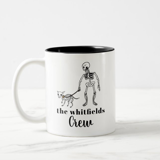 Dog Mom Halloween Custom Family Matching Two-Tone Coffee Mug (Left)