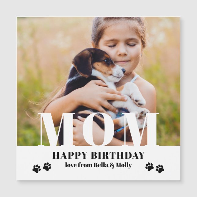 Dog Mom Happy Birthday Modern Personalized Photo (Front)