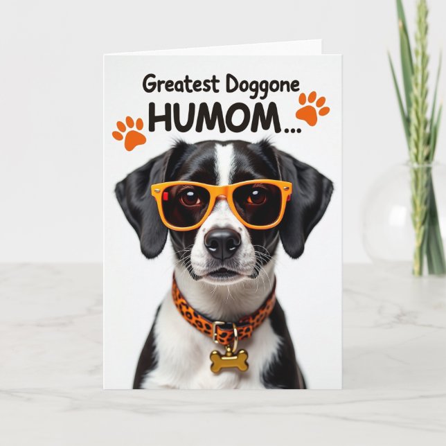 Dog Mom Happy Day Portrait Card (Front)