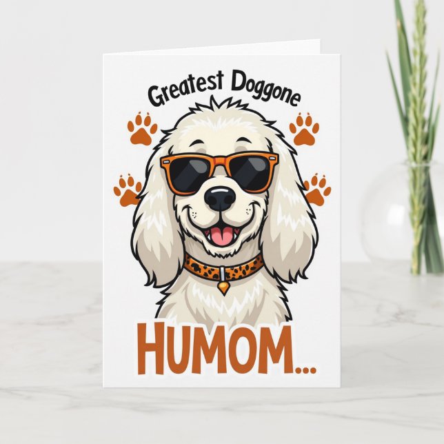 Dog Mom Happy Illustration Card (Front)