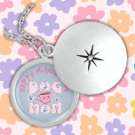Dog Mom Happy Mother's Day | Locket Necklace<br><div class="desc">Happy Mother's Day - Dog Mom - Sterling Silver Locket Necklace. Pink and blue with pawprints for moms who love their pets too.</div>