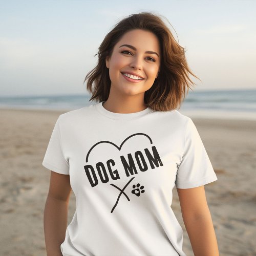 Dog Mom Heart Mothers Day T_Shirt