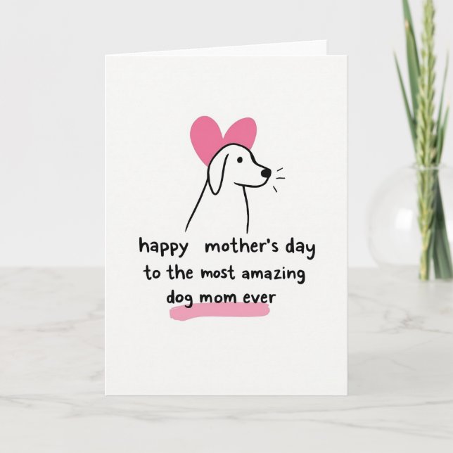 Dog Mom Hearts Mothers Day Card (Front)