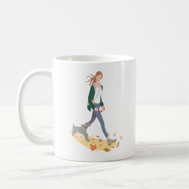 Dog Mom Illustration Colorful Paws Mug (Left)
