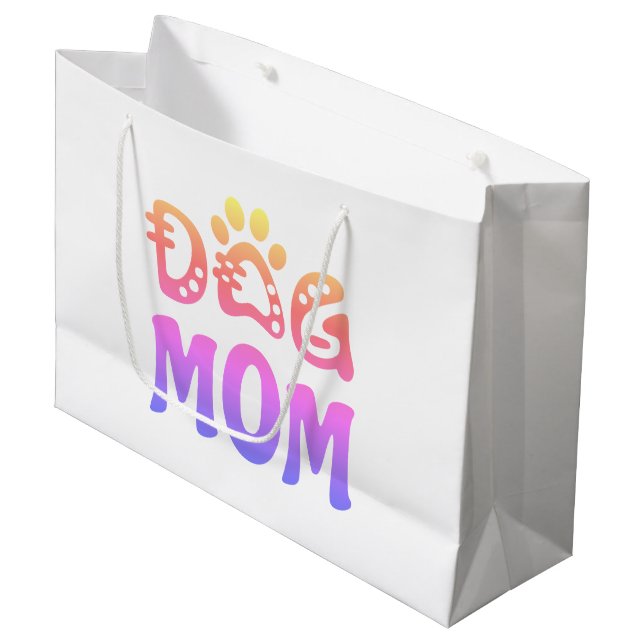 Dog Mom Large Gift Bag (Front Angled)