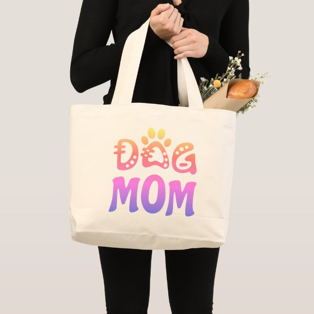 Dog Mom Large Tote Bag (Front (Product))
