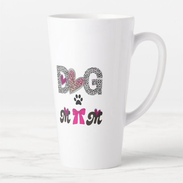 Dog Mom Leopard Heart Mug -Mom Lover Gift  (Right)