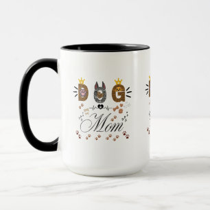 Dog Mom Leopard Print Paw Design/Leopard Dog Mom Mug