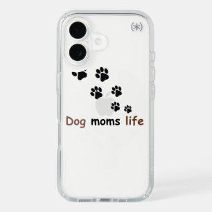 Dog Mom Life Paw Print Design iPhone 16 Case