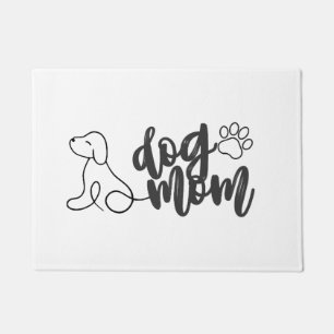 Dog Mom Line Art Design Minimalist Dog Lover Doormat
