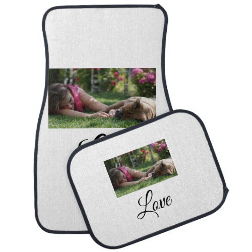 Dog mom love add name text pet name lovers car floor mat