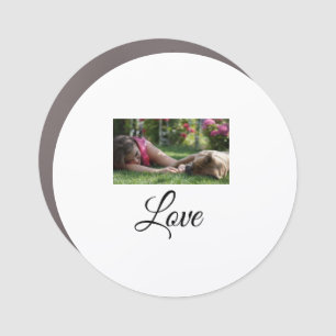 Dog mom love add name text pet name lovers car magnet