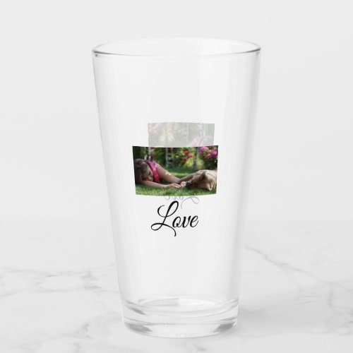 Dog mom love add name text pet name lovers glass