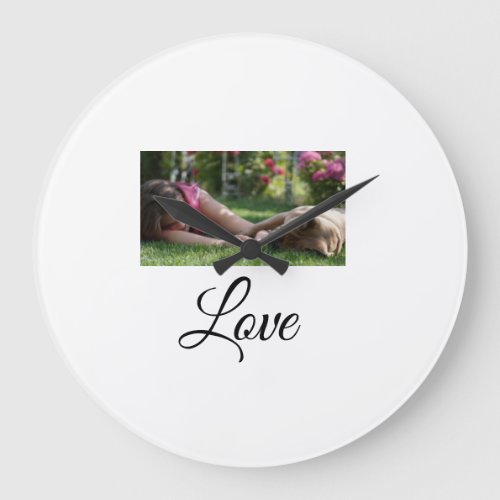 Dog mom love add name text pet name lovers large clock