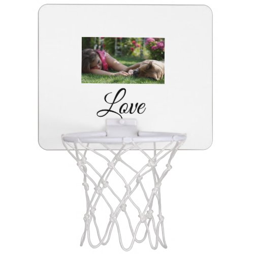 Dog mom love add name text pet name lovers mini basketball hoop