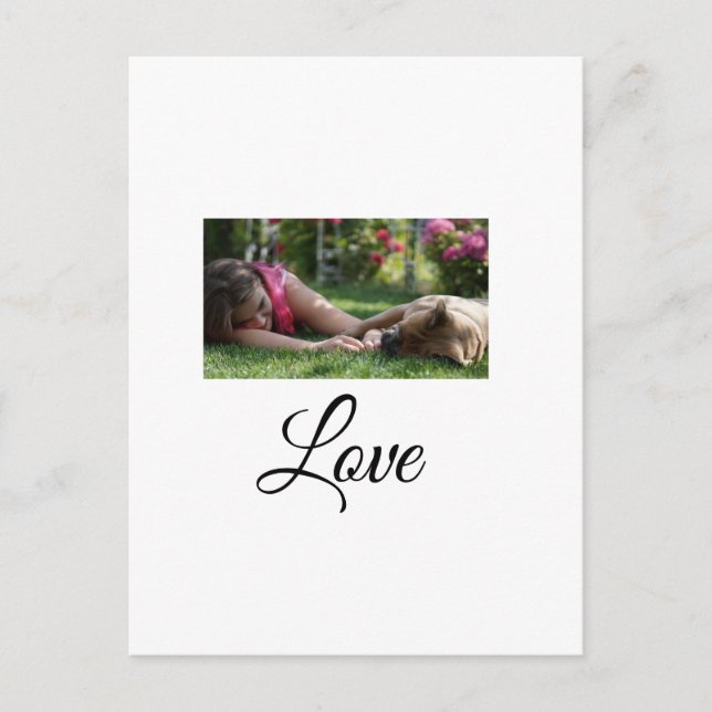 Dog mom love add name text pet name lovers postcard (Front)