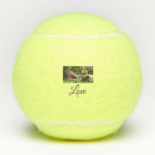 Dog mom love add name text pet name lovers tennis balls