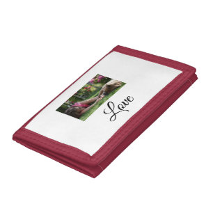 Dog mom love add name text pet name lovers tri-fold wallet