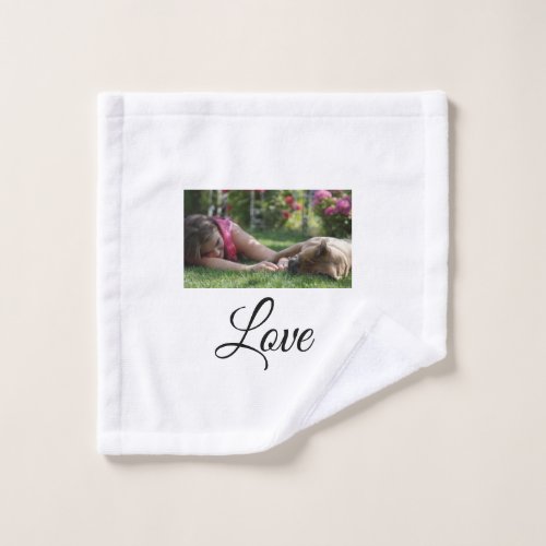 Dog mom love add name text pet name lovers wash cloth