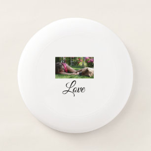 Dog mom love add name text pet name lovers Wham-O frisbee