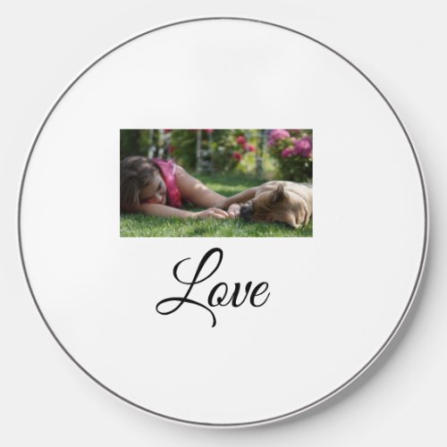 Dog mom love add name text pet name lovers wireless charger 