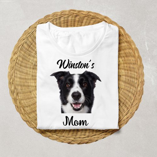 Dog Mom Lovers Owners Personalized Dog Face Photo T_Shirt