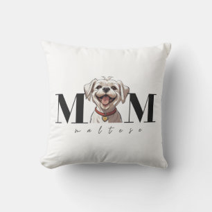 Dog Mom MALTESE Classic T-Shirt Throw Pillow