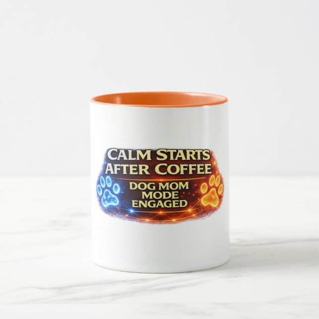 Dog Mom Mode Engaged Mug Funny Coffee Lover Dog Ow (Center)