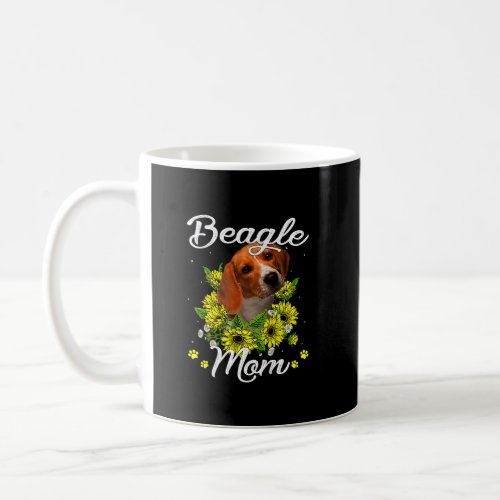 Dog Mom Mors Day Sunflower Beagle Mom  Coffee Mug