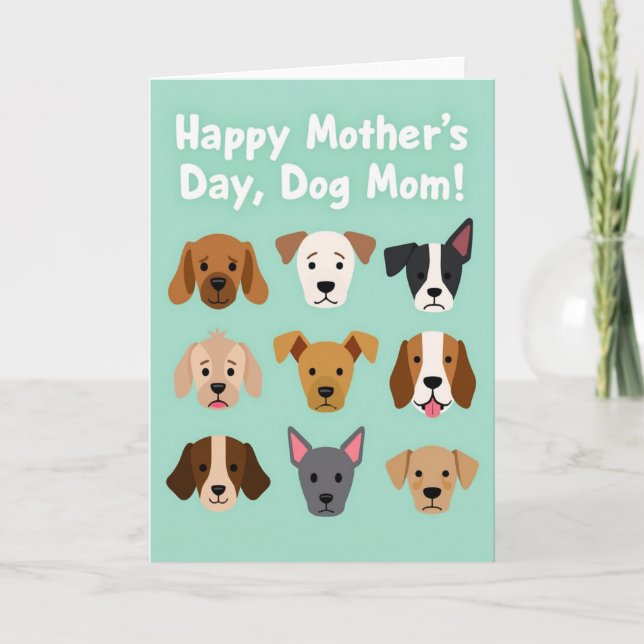 Dog Mom Mothers Day Art Card (Front)