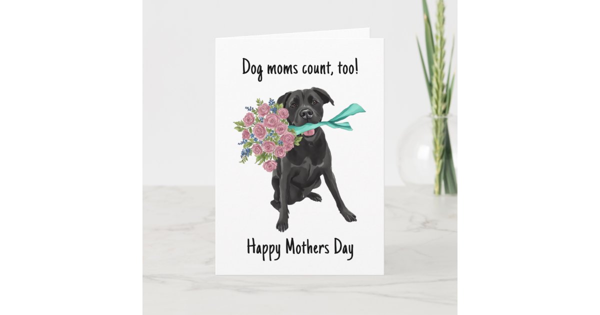 Dog Mom Mothers Day Card Black Lab Watercolor | Zazzle