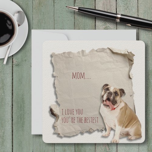 Dog Mom Mothers Day Card Custom Bulldog 