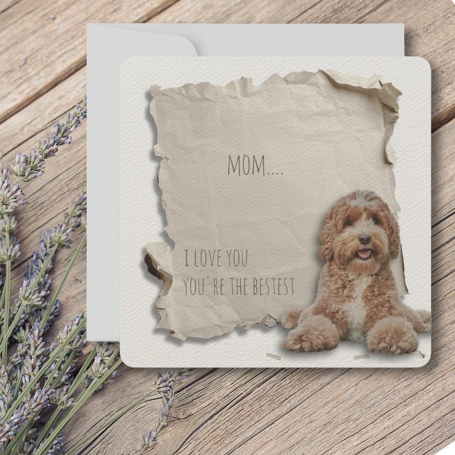 Dog Mom Mothers Day Card Custom Golden Doodle (Mothers Day is a great time to show mom how special she is, but any day is a day to say I love you!)
