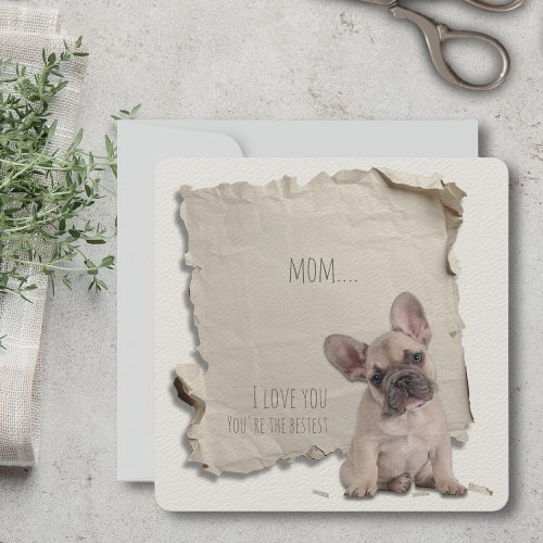 Dog Mom Mothers Day Card Custom I Love You