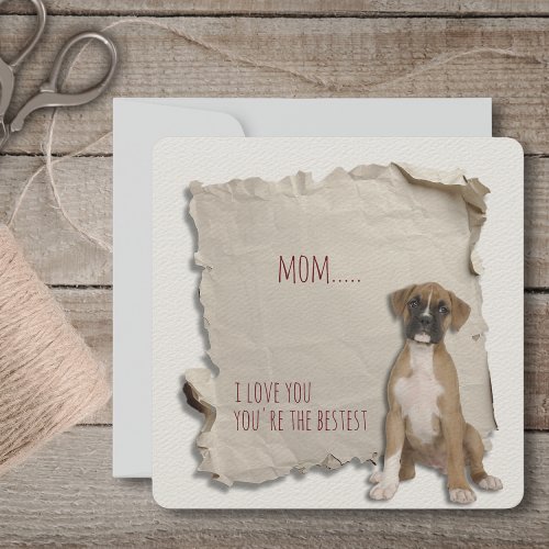 Dog Mom Mothers Day Custom Boxer Card