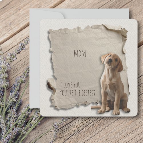 Dog Mom Mothers Day Custom Card Gold Retriever