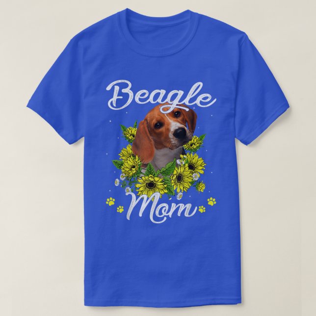 Dog Mom Mother's Day Gift Sunflower Beagle Mom  T-Shirt (Design Front)