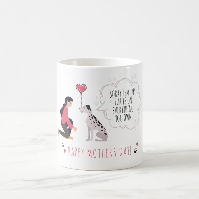 Dog Mom Mothers Day Paws Love Heart Coffee Mug (Center)