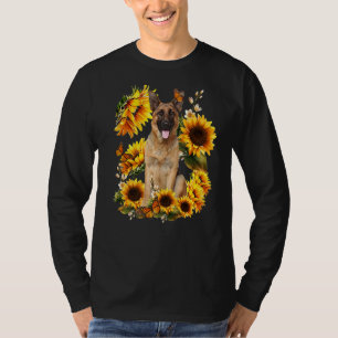 Dog Mom Mother's Day  Sunflower German Shepherd Mo T-Shirt