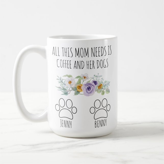 Dog Mom Mug - Personalized Dog Mom Gift for Women  (Left)