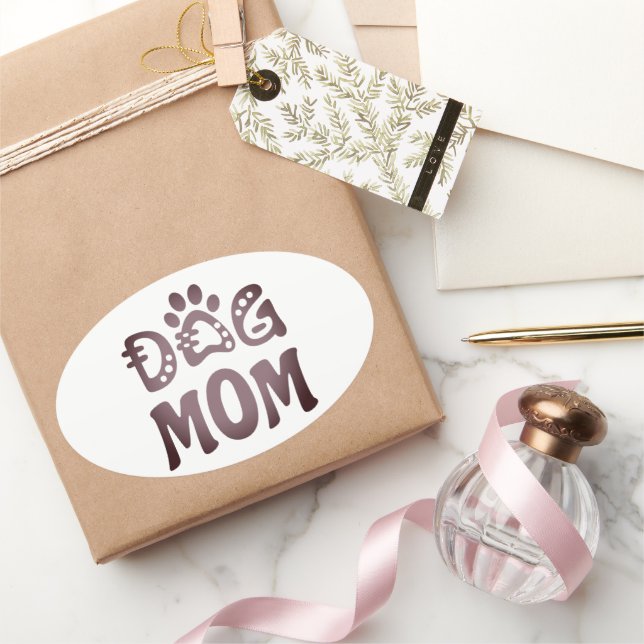 Dog Mom Oval Sticker (Gifting)