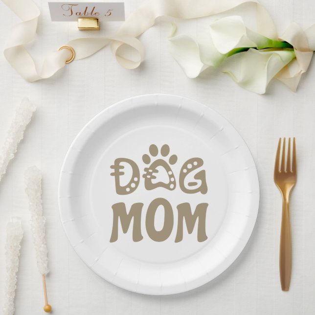 Dog Mom Paper Plates (Wedding)