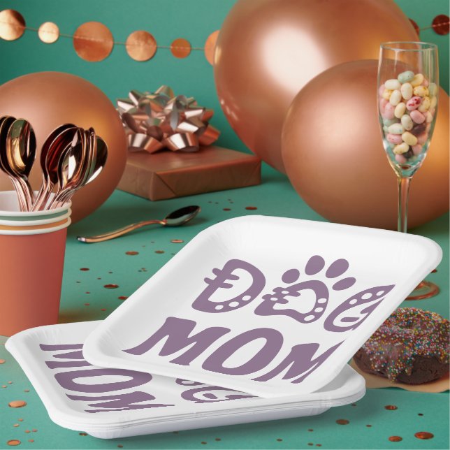 Dog Mom Paper Plates (Multi)