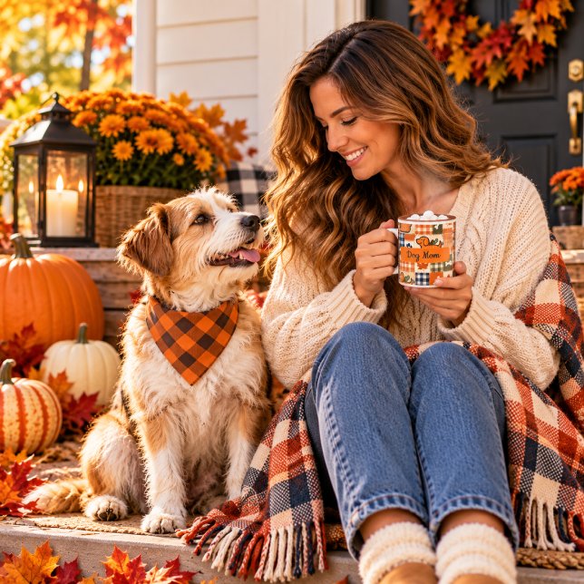 Dog Mom Patchwork Pup Pumpkin Coffee Mug (Creator Uploaded)