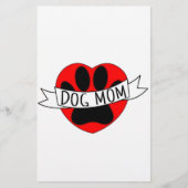 Dog Mom Paw And Red Heart Drawing (Front)