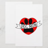 Dog Mom Paw And Red Heart Drawing (Front/Back)