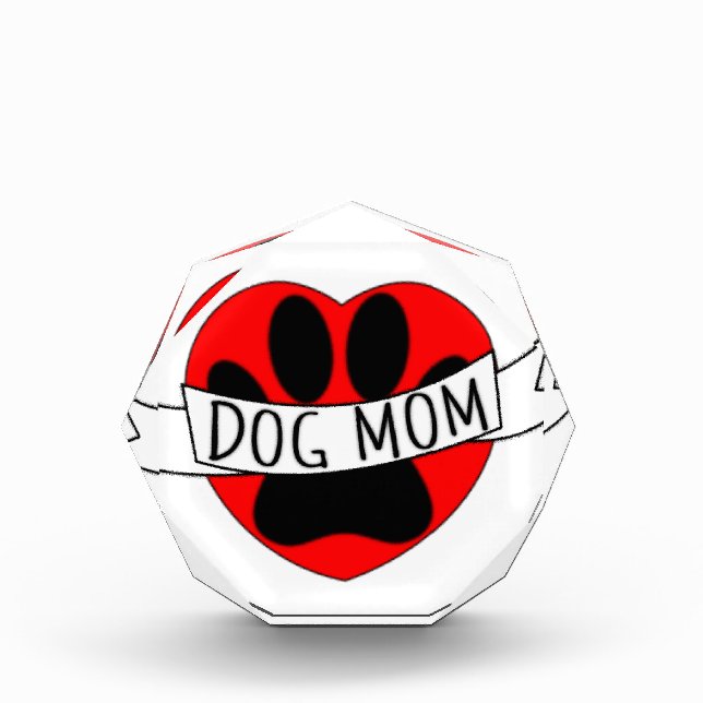Dog Mom Paw And Red Heart Drawing Award (Front)